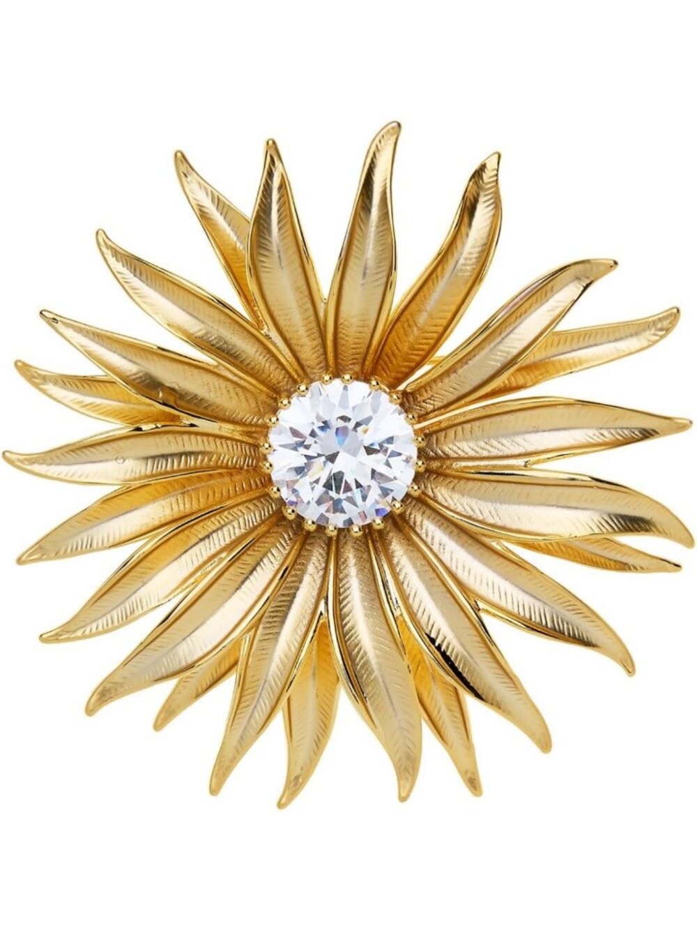 Elegant Gold Tone Flower Brooch Pin for Women - Floral Jewelry Lapel Accessory